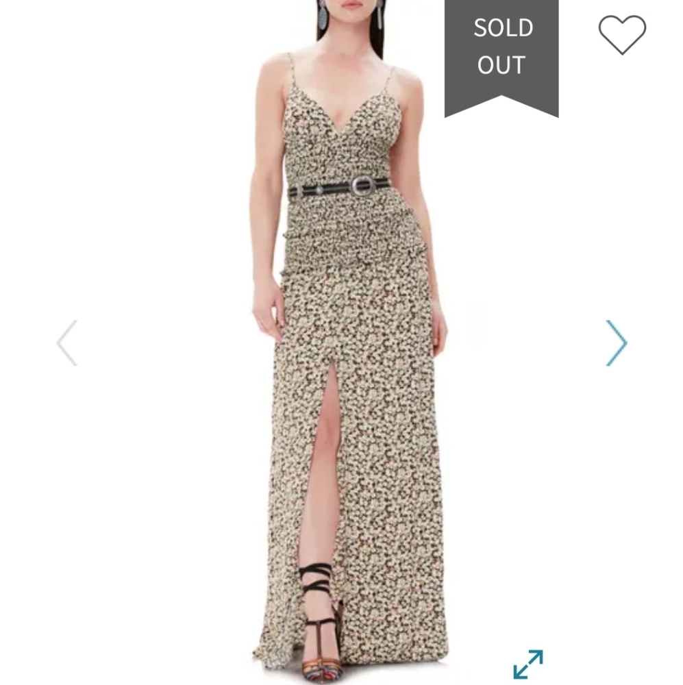 AFRM Floral Shay Maxi Dress w Side Slit sz Small